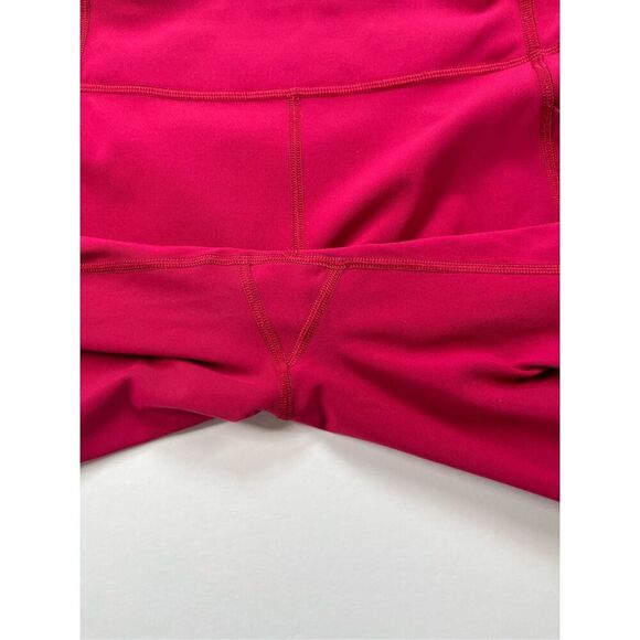 Lululemon Time To Sweat Crop 23" Ruby Red Luxtreme Side POCKETS W6AMDS Size 10 - Picture 10 of 13